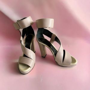 LANVIN NUDE PINK SHOES HEELS LEATHER 9